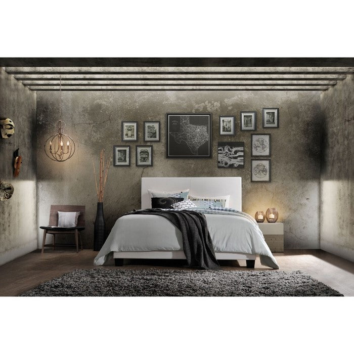 Luxurious Contemporary Style Queen Size Panel Bed, White