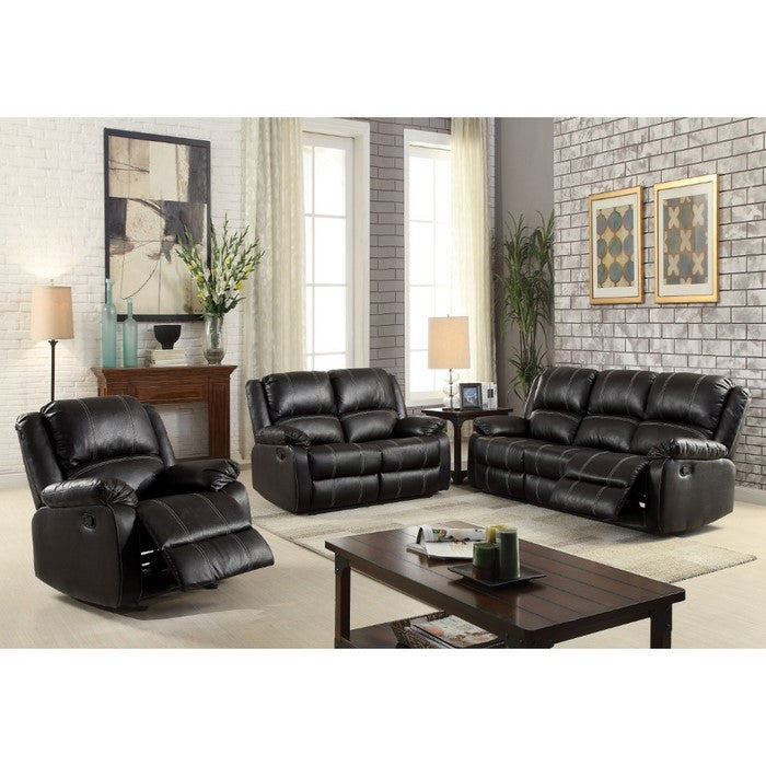 Stylish Polyurethane Sofa (Motion), Black PU