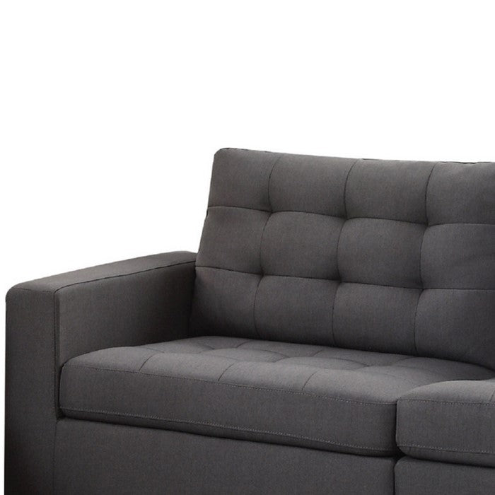 Dashing Sofa In Gray Linen Fabric
