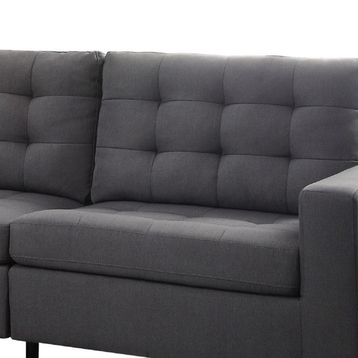 Dashing Sofa In Gray Linen Fabric