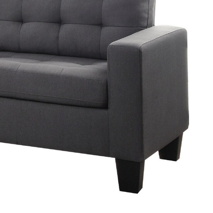Dashing Sofa In Gray Linen Fabric