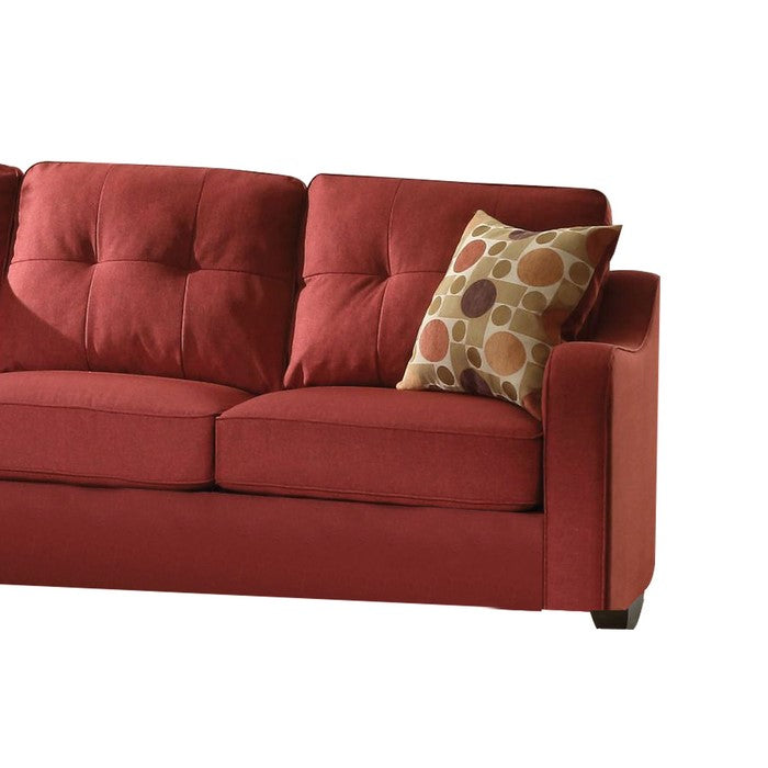 Smart Looking Sofa with 2 Pillows, Red