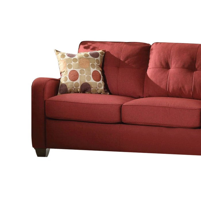 Smart Looking Sofa with 2 Pillows, Red