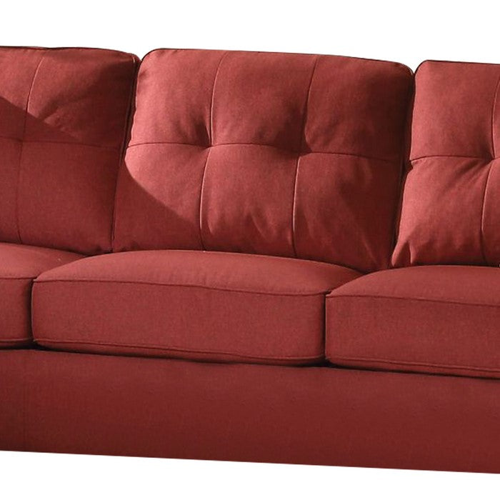 Smart Looking Sofa with 2 Pillows, Red