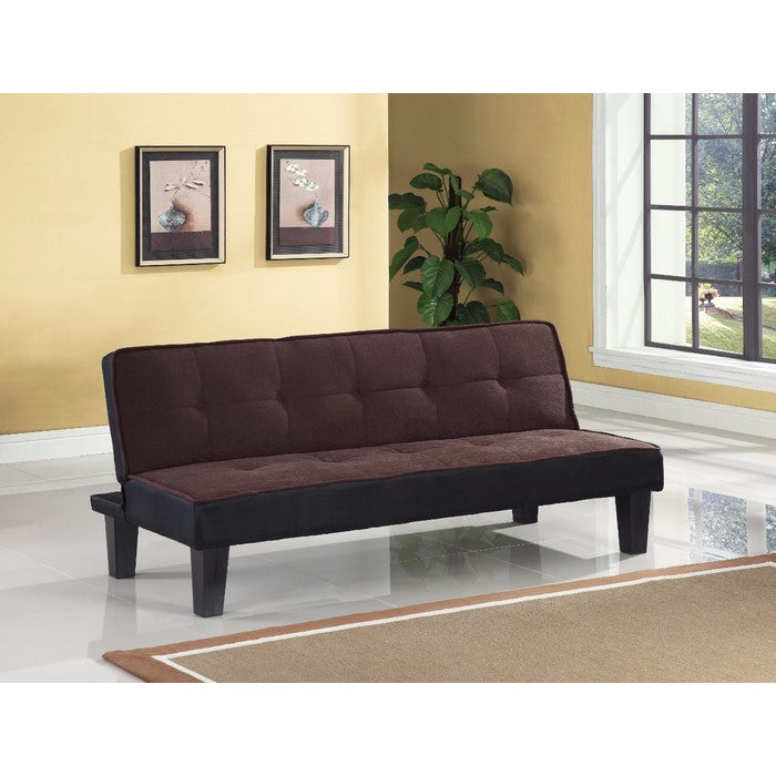 Flannel Fabric Tufted Adjustable Sofa, Brown