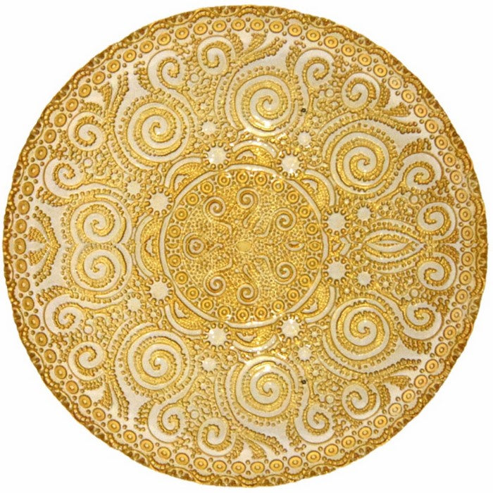 Enticing Electroplated Glass Charger Plate, Gold