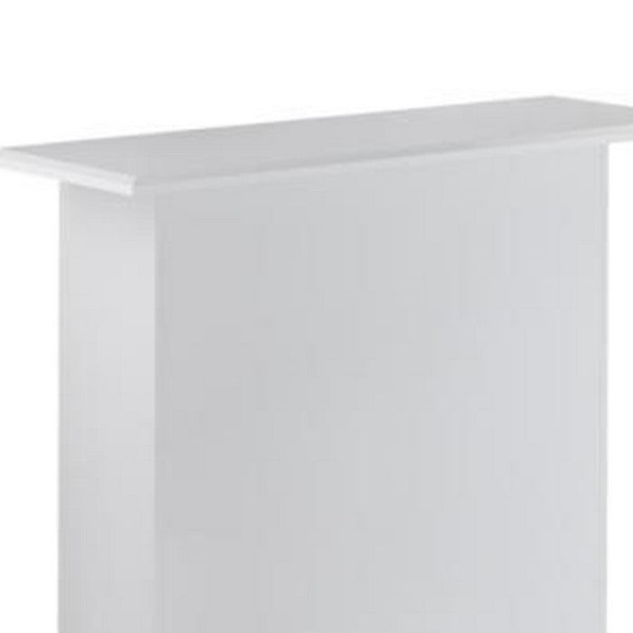 41 Inch Rectangular Wooden Bar Table with Storage, White