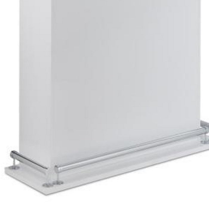 41 Inch Rectangular Wooden Bar Table with Storage, White