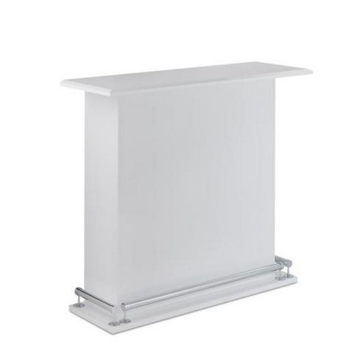 41 Inch Rectangular Wooden Bar Table with Storage, White