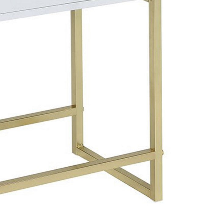 Astonishing Side Table, White & Gold