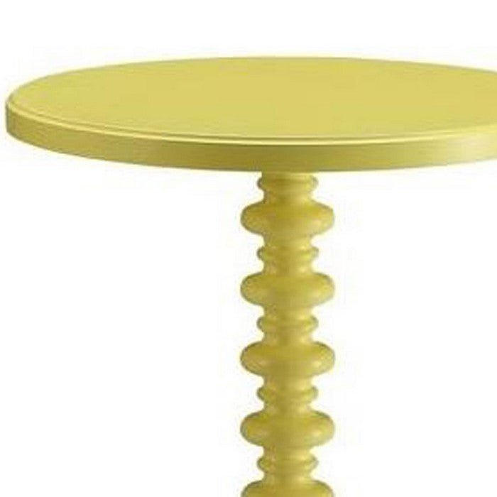 Astonishing Side Table With Round Top, Yellow