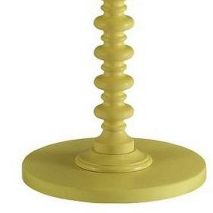 Astonishing Side Table With Round Top, Yellow