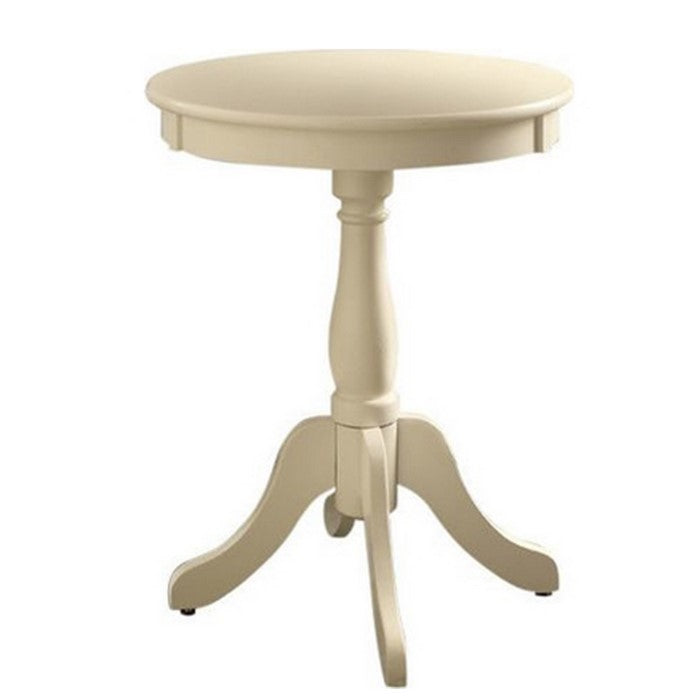 Astonishing Side Table With Round Top, White