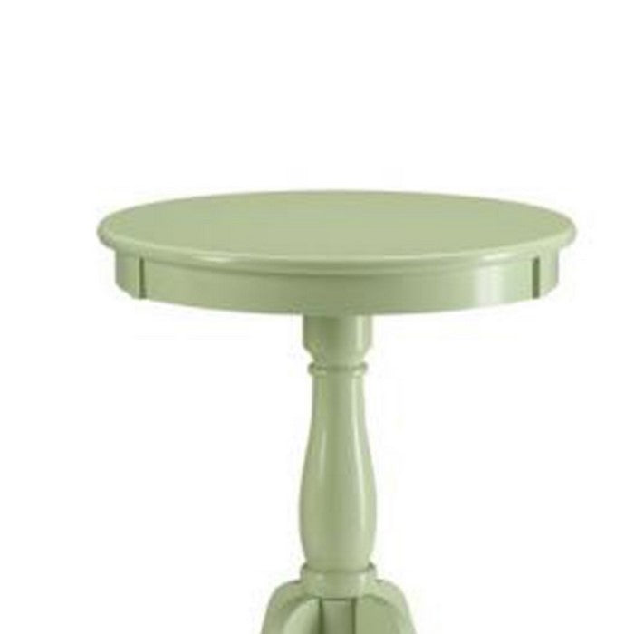 Astonishing Side Table With Round Top, Light Green