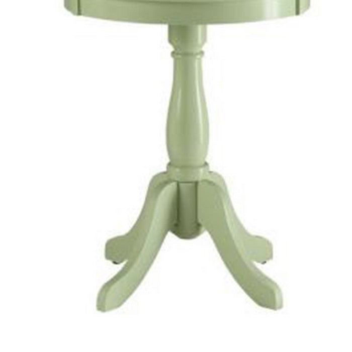 Astonishing Side Table With Round Top, Light Green