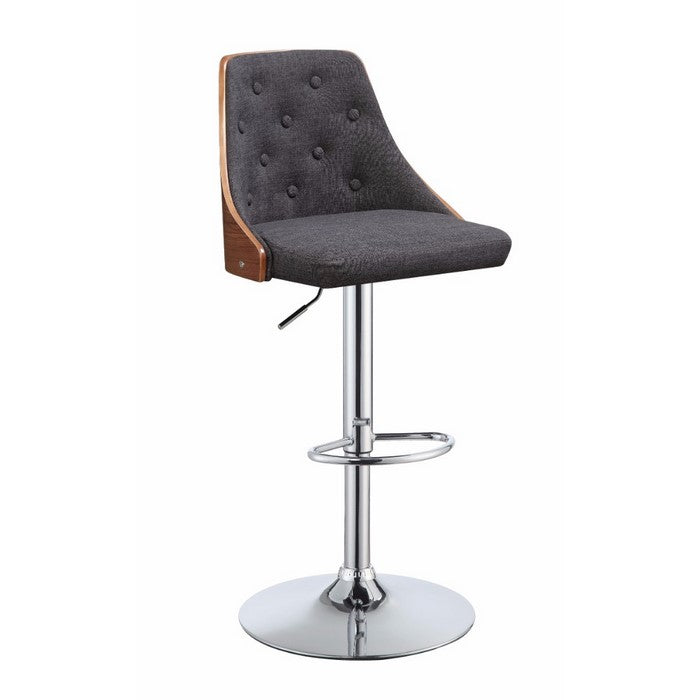Astonishing Adjustable Stool with Swivel, Linen & Walnut Brown