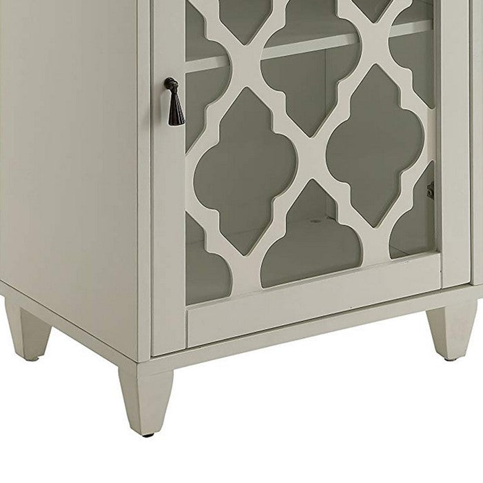 33 inch Wooden Accent Cabinet with 1 Drawer, White