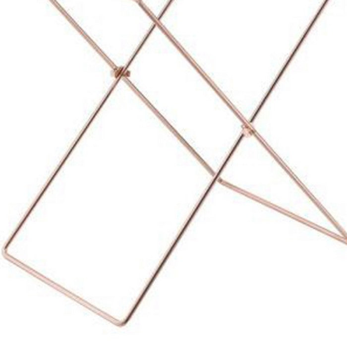 22 Inch Acrylic Tray Table with X Metal Base, Copper