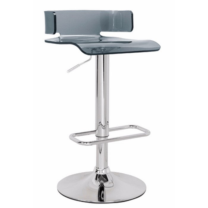 Impressive Adjustable Stool with Swivel, Gray & Chrome