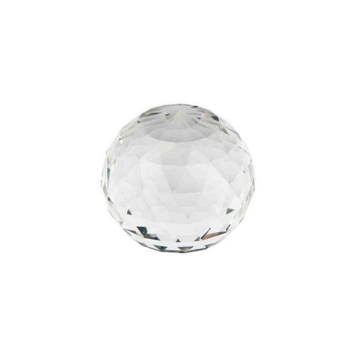 decorATIVE GLASS FACETED ORB, CLEAR