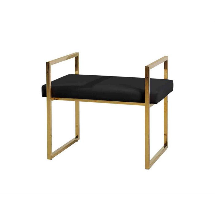 COMFORTABLE VANITY BENCH, GOLD AND BLACK