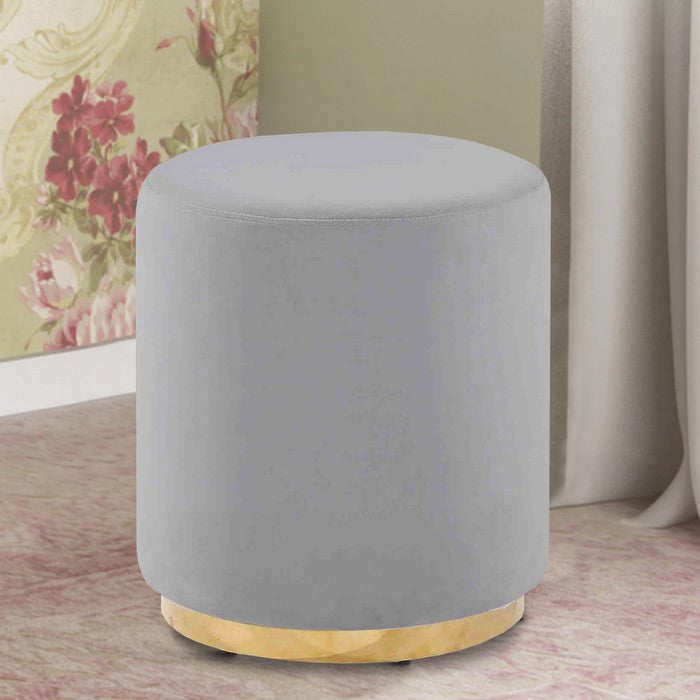 COMFY SUBTLE VELVETEEN STOOL, GRAY