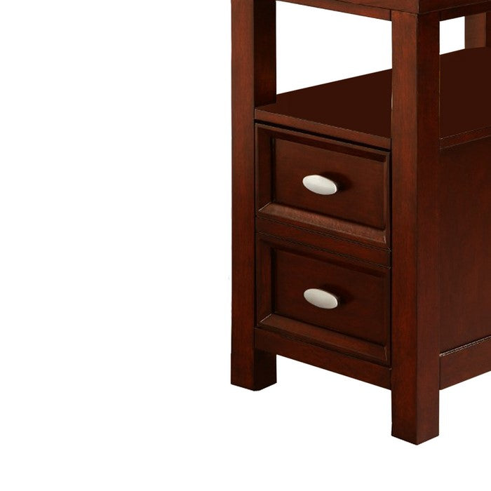 Spacious Chairside Table, Brown