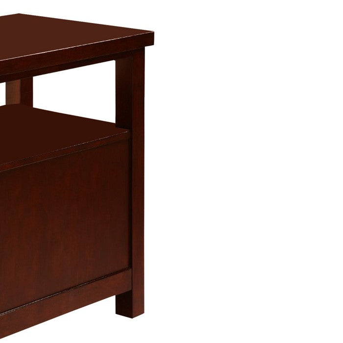 Spacious Chairside Table, Brown