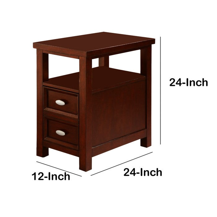 Spacious Chairside Table, Brown