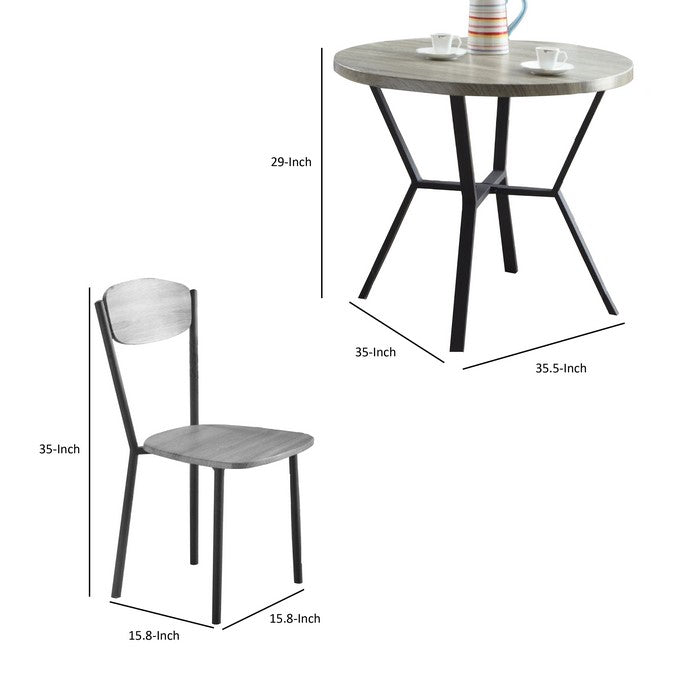 5-Piece Round Dining Table & Chair