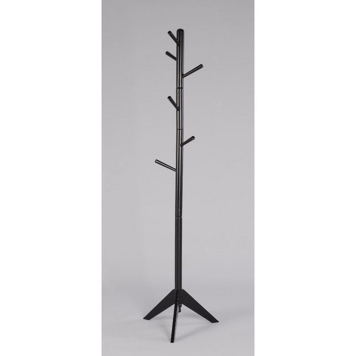 Contemporary Style Hall Tree Coat Rack, Black