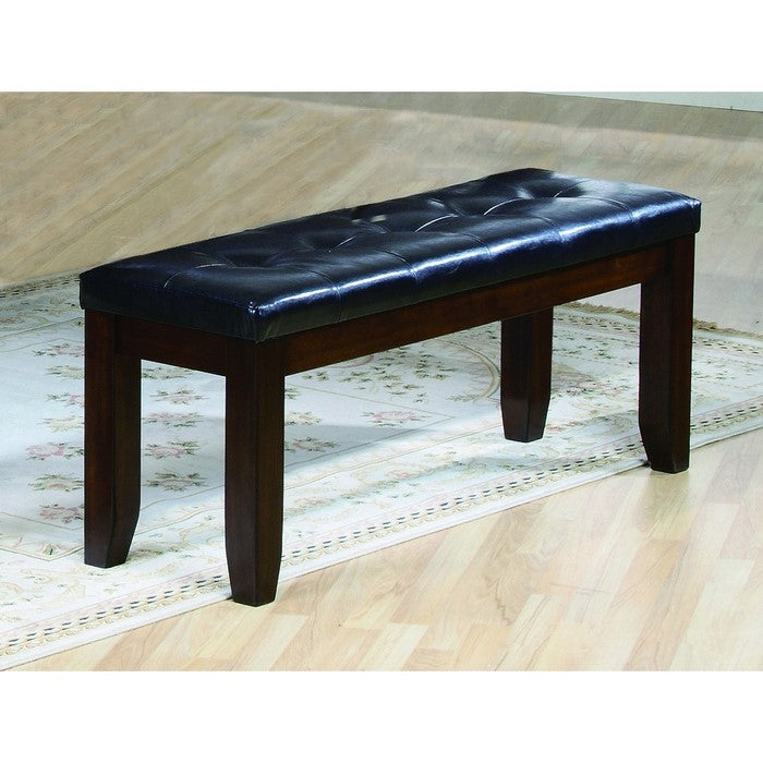 Impressive leather Tufted Upholstered Bench In Brown And Black