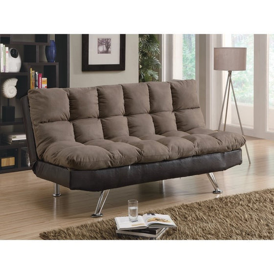 Contemporary Style Relaxing Sofa Bed, Brown