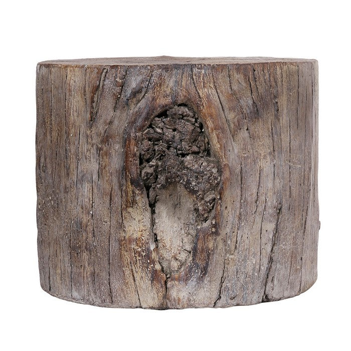 Round Tree Stump Cement Stool,  Brown