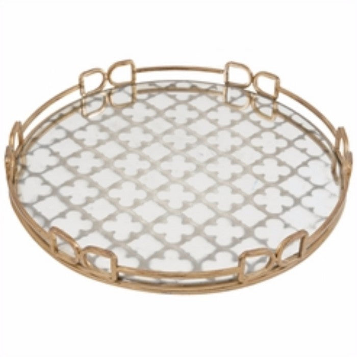 Notable RoundDecorative Tray, Gold