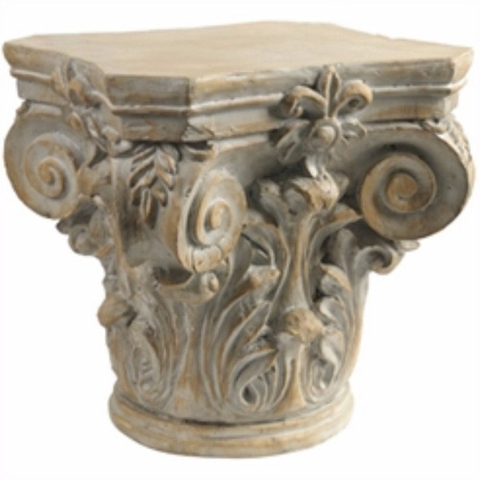Vivid Roman Column Cap Pedestal, Beige