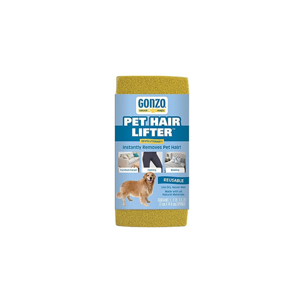 Gonzo Pet Hair Lifter - Remove Dog, Cat and Other Pet Hair from Furniture, Carpet, Bedding and Clothing - 1 Sponge