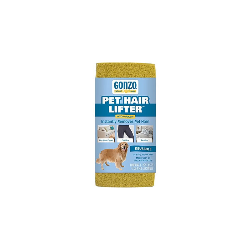 Gonzo Pet Hair Lifter - Remove Dog, Cat and Other Pet Hair from Furniture, Carpet, Bedding and Clothing - 1 Sponge