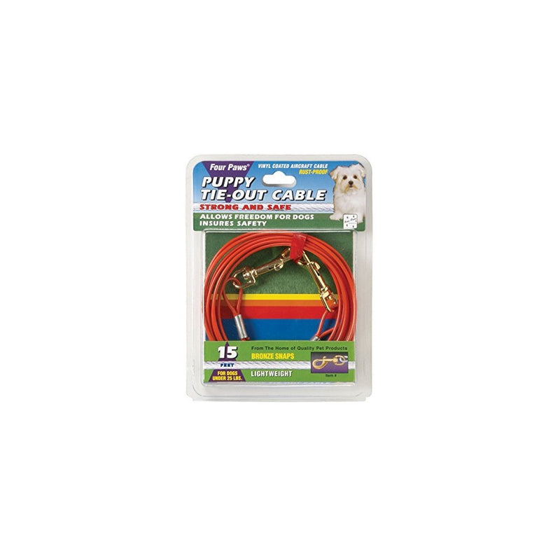 Four Paws 15 Foot Puppy Dog Tie Out Cable