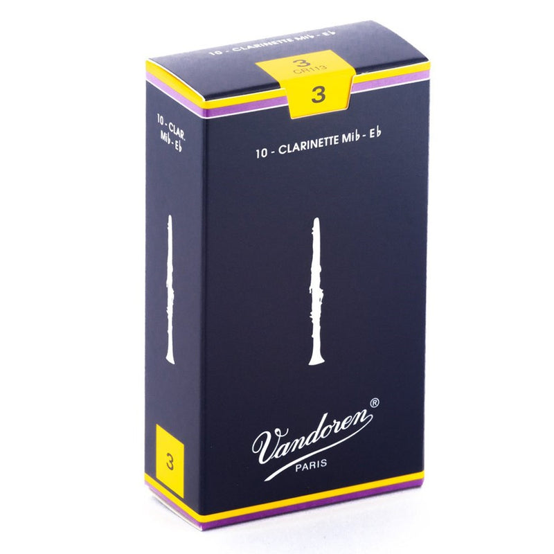 Vandoren CR113 Eb Clarinet Traditional Reeds Strength 3; Box of 10