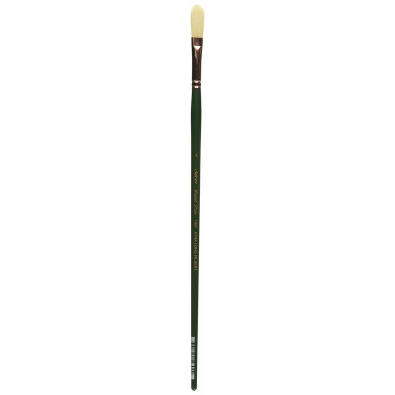 Silver Brush 1027-4 Grand Prix Premier Long Handle Hog Bristle Brush, Extra Long Filbert, Size 4