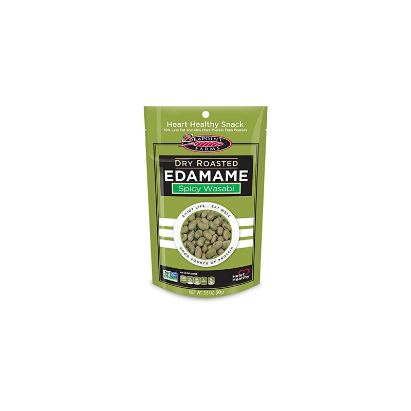 Seapoint Farms Dry Roasted Edamame, Wasabi, 3.5-Ounce Pouches (Pack of 12)