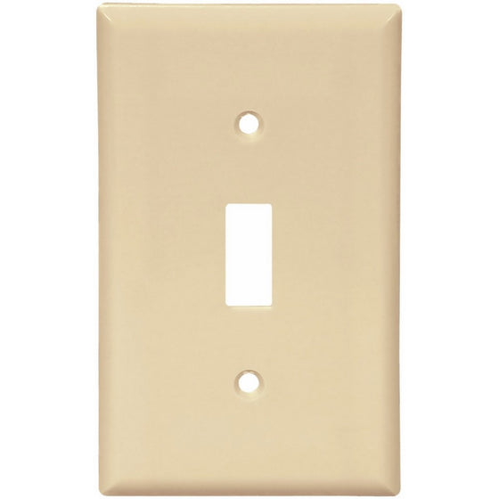 Eaton 2134V-SP-L Thermoset 1-Gang Standard Size Toggle Wall Plate Switch, Ivory