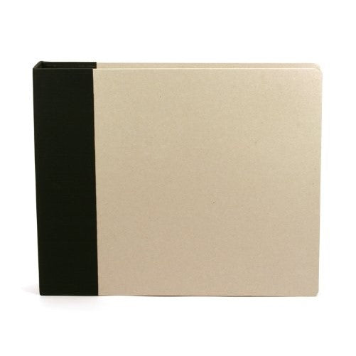 12 x 12-inch Modern D-Ring Chipboard Album by American Crafts | Black | Includes 5 free page protectors