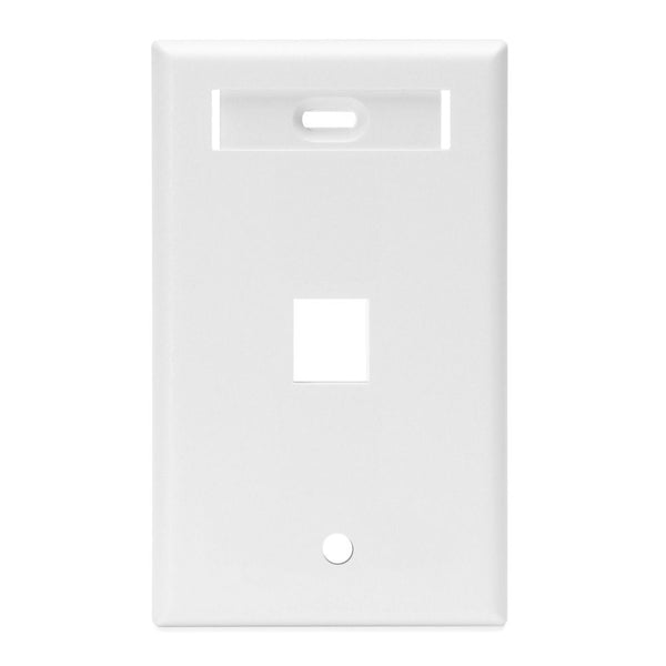 Leviton 42080-1WS QuickPort Wallplate with Id Window, Single Gang, 1-Port, White