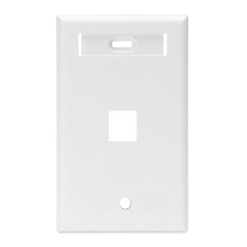 Leviton 42080-1WS QuickPort Wallplate with Id Window, Single Gang, 1-Port, White