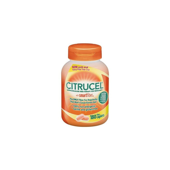 Citrucel Methylcellulose Fiber Therapy for Regularity, Fiber Caplets, 180-Count Bottle