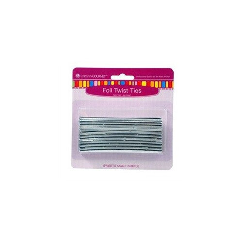 Lorann Oils Foil Twist Ties, Silver, 50-Pack