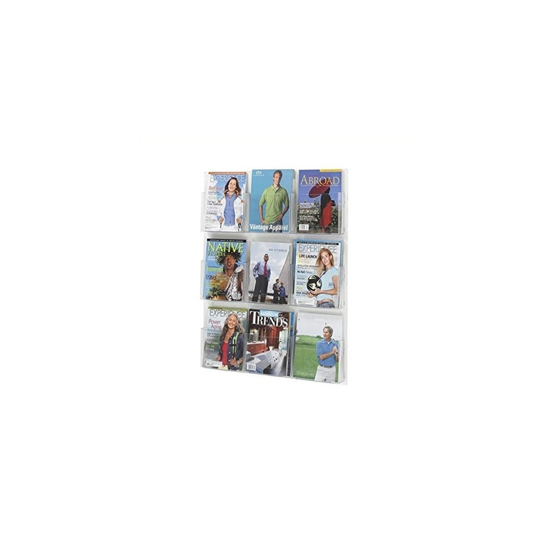 Safco Products 5665CL Clear2c Literature Display, 9 Magazine, Clear