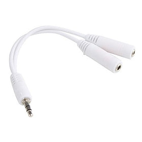 Topzone 4 inch 2.5mm Stereo "Y" Cable: 2.5mm Stereo Plug to two 2.5mm Jacks